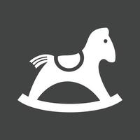 Rocking Horse Glyph Inverted Icon vector