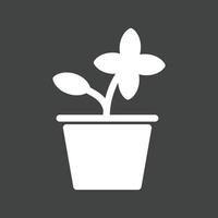 Flower Pot Glyph Inverted Icon vector