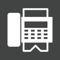 Fax Machine Glyph Inverted Icon vector