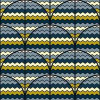 Hand drawn Tribal wave lines seamless pattern. Abstract zig zag mosaic tile ornament. vector