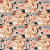 Decorative stained glass mosaic tile ornament. Circle kaleidoscope seamless pattern. vector