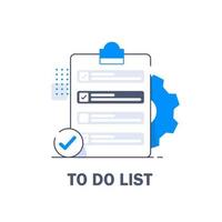 To do list or planning icon concept. All tasks are completed. Paper sheets with check marks,flat design icon vector illustration