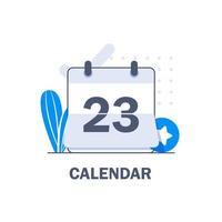 Calendar, Time management concept, Planning, Efficient use of worktime for implementation of the business plan, flat design icon vector illustration