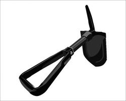 Vector Illustration of Gardening Shovel with Steel Reinforced Fiberglass Handle, Cushioned D Grip and Sharp Hardened Steel Blade isolated