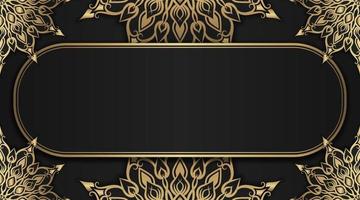 Simple background with gold ornament border vector