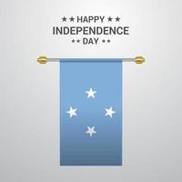 MicronesiaFederated States Independence day hanging flag background vector