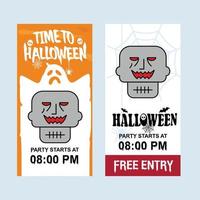 Happy Halloween invitation design with skull vector