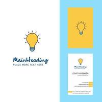 Idea Creative Logo and business card vertical Design Vector