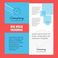 Tick Company Brochure Title Page Design Company profile annual report presentations leaflet Vector Background