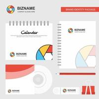 Camera shutter Logo Calendar Template CD Cover Diary and USB Brand Stationary Package Design Vector Template