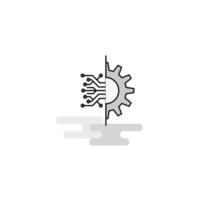 Setting Web Icon Flat Line Filled Gray Icon Vector