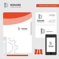 Pencil Business Logo File Cover Visiting Card and Mobile App Design Vector Illustration