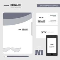 Mustache Business Logo File Cover Visiting Card and Mobile App Design Vector Illustration