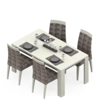 isometrischer Tischsatz 3D-Rendering png