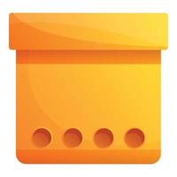 Carton document box icon, cartoon style vector