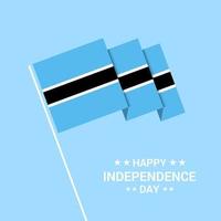 Botswana Independence day typographic design with flag vector