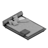 render 3d de dormitorio isométrico png