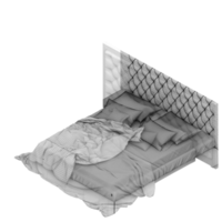 isometrisches schlafzimmer 3d rendern png