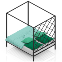 Isometric Bedroom 3D render png