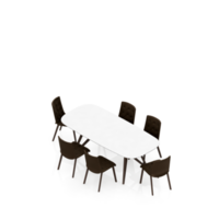 Isometric Table Set 3D render png