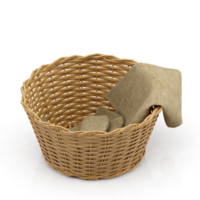 Isometric Picnic basket isolated 3D render png