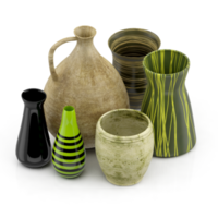 vases isométriques rendu 3d png