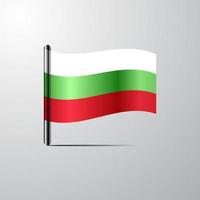 Bulgaria waving Shiny Flag design vector