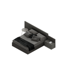 Isometric Bedroom 3D render png