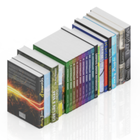 render 3d de libros isométricos png