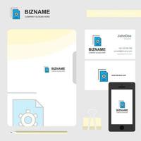 Setting document Business Logo File Cover Visiting Card and Mobile App Design Vector Illustration