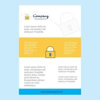 Template layout for Locked comany profile annual report presentations leaflet Brochure Vector Background