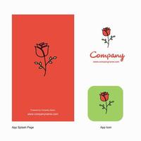 Rose Company Logo App Icon and Splash Page Design Creative Business App Design Elements vector