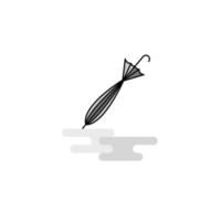 Umbrella Web Icon Flat Line Filled Gray Icon Vector