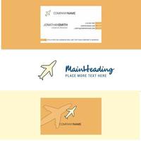 Beautiful Aeroplane Logo and business card vertical Design Vector