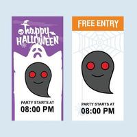 Happy Halloween invitation design with ghost vector