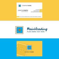 Beautiful Locker Logo and business card vertical Design Vector