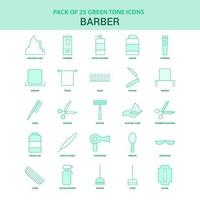 25 Green Barber Icon set vector