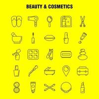 icono de línea de belleza y cosmética para impresión web y kit de uxui móvil, como collar de joyas, labios presentes, boca cosmética, ropa de belleza, paquete de pictogramas vector