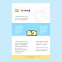 Template layout for Dollar comany profile annual report presentations leaflet Brochure Vector Background