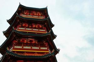 la pagoda está en medio del barrio chino pik pantjoran, pantai indah kapuk. foto