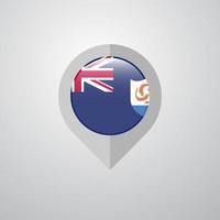 Map Navigation pointer with Anguilla flag design vector