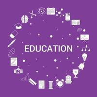 Education Icon Set Infographic Vector Template