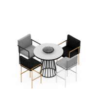 Isometric Table Set 3D render png