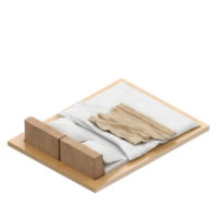 Isometric Bedroom 3D render png