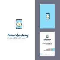 Clock Creative Logo and business card vertical Design Vector