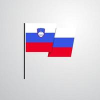 vector de diseño de bandera ondeante de eslovenia
