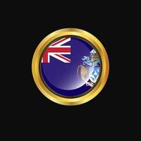 botón de oro de la bandera de tristan da cunha vector