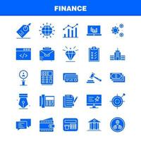 conjunto de iconos de glifo sólido de finanzas para infografías kit de uxui móvil y diseño de impresión incluyen texto de pin de computadora investigación de búsqueda de finanzas conjunto de iconos de hombre de finanzas vector