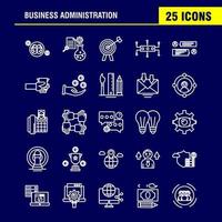 Business Administration Line Icons Set For Infographics Mobile UXUI Kit And Print Design Include Brain Mind Setting Gear Beaker Chemical Document Gear Collection Modern Infographic Logo an vector