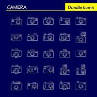 icono dibujado a mano de cámara para impresión web y kit de uxui móvil como cámara digital dslr fotografía cámara digital dslr fotografía pictograma paquete vector